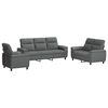 vidaXL Ensemble de Canap&eacute;s 3 pcs Gris fonc&eacute; Tissu
