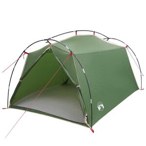 vidaXL Tente tunnel Vert 2 personnes Polyester 185T avec rev&ecirc;tement PU