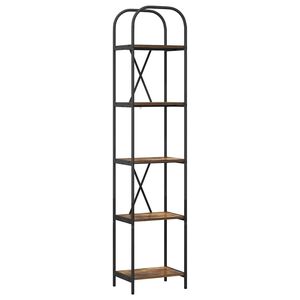 vidaXL &Eacute;tag&egrave;re 5 niveaux 40 x 30 x 183 cm Bois d'ing&eacute;nierie Ch&ecirc;ne fum&eacute;