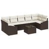 vidaXL Ensemble de Canap&eacute;s Marron et Cr&egrave;me 55 x 55 x 37 cm polyrotin