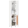 vidaXL Buffet haut Blanc brillant 34,5x34x180 cm Bois d'ing&eacute;nierie