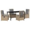 vidaXL Ensemble de salle &agrave; manger pour jardin 5 pc Beige et Gris clair