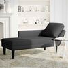 vidaXL Fauteuil long avec coussin et accoudoir droit noir velours