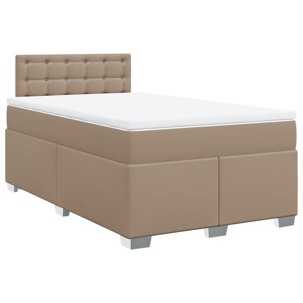 vidaXL Sommier &agrave; lattes de lit matelas cappuccino 120x190cm similicuir