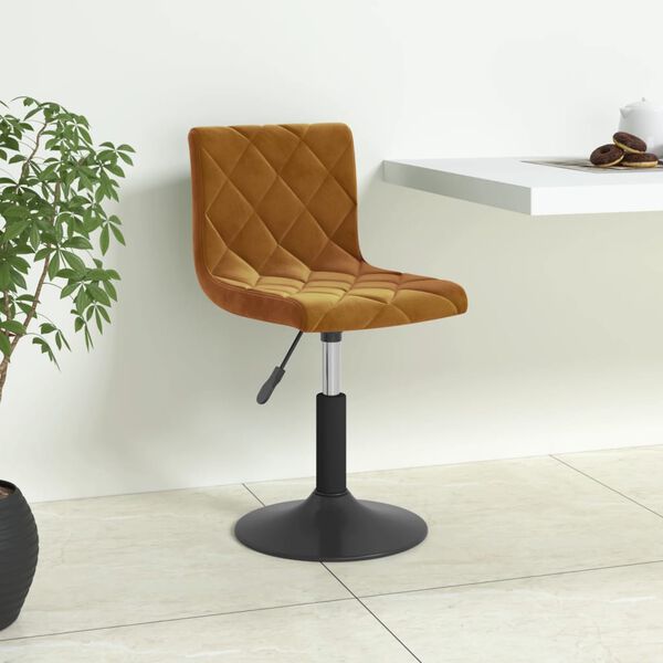 vidaXL Tabouret de bar Marron Velours