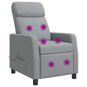 vidaXL Fauteuil de massage inclinable Gris clair Tissu