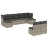 vidaXL Salon de jardin 9 pcs avec coussins gris clair r&eacute;sine tress&eacute;e