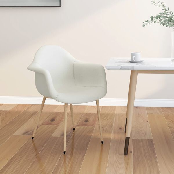 vidaXL Chaise de salle &agrave; manger Cr&egrave;me Tissu