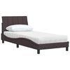 vidaXL Lit avec matelas Hanko marron fonc&eacute; 90x200 cm tissu