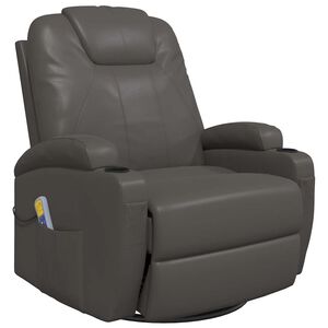 vidaXL Fauteuil &agrave; bascule de massage Anthracite Similicuir