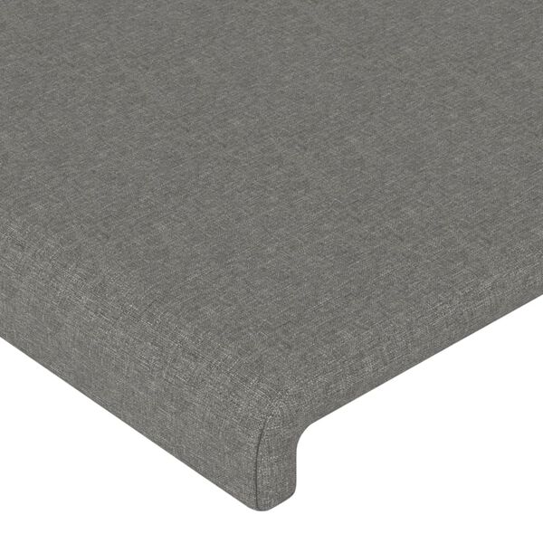 vidaXL T&ecirc;te de lit Gris fonc&eacute; 144 x 5 x 118/128 cm Tissu
