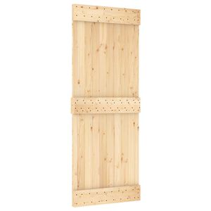 vidaXL Porte coulissante NARVIK Naturel et noir 80 x 210 cm (152,5 cm)