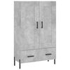 vidaXL Buffet haut gris b&eacute;ton 69,5x31x115 cm bois d'ing&eacute;nierie