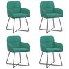 vidaXL Chaises de salle &agrave; manger 4 pc Velours Turquoise