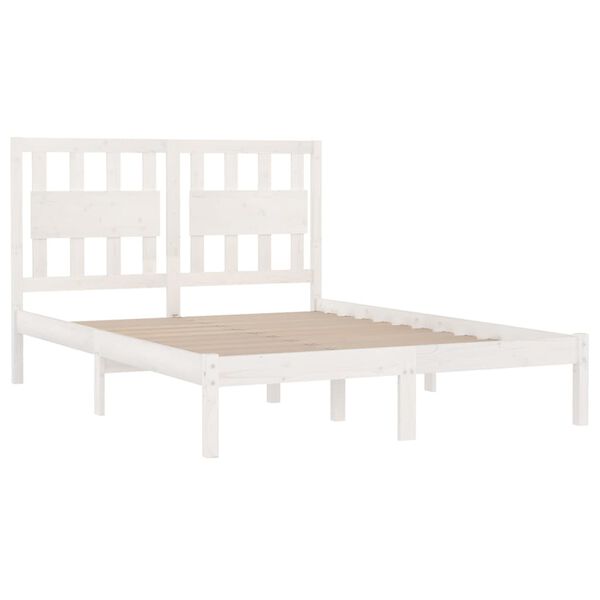 vidaXL Cadre de lit sans matelas blanc bois massif 140x200 cm