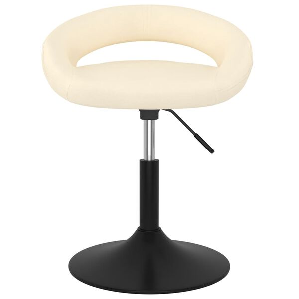 vidaXL Chaise pivotante de salle &agrave; manger Cr&egrave;me Velours