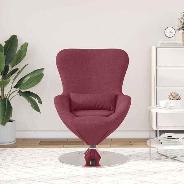 vidaXL Fauteuil œuf Bordeaux 63 x 73 x 90 cm tissu