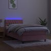 vidaXL Sommier &agrave; lattes de lit avec matelas et LED Rose 90x200 cm