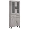 vidaXL Buffet haut Sonoma gris 69,5x34x180 cm Bois d'ing&eacute;nierie