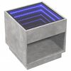 vidaXL Table de chevet avec LED infini gris béton 50x50x50 cm