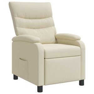 vidaXL Fauteuil inclinable Cr&egrave;me Simili cuir
