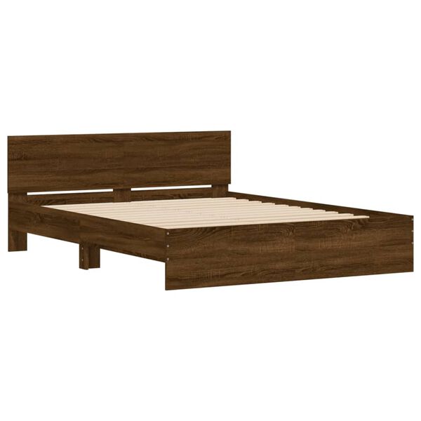 vidaXL Cadre de lit sans matelas ch&ecirc;ne marron 150x200 cm