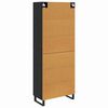 vidaXL Haut Armoire 2 pcs Ch&ecirc;ne noir Bois Agglom&eacute;r&eacute; et Verre