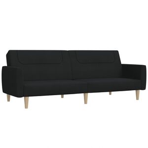 vidaXL Canap&eacute;-lit &agrave; 2 places noir tissu