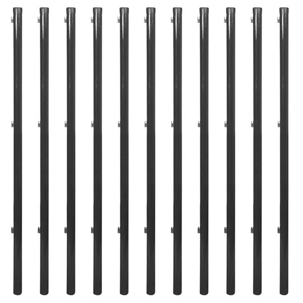 vidaXL Cl&ocirc;ture &agrave; mailles avec poteaux et ferrure 1x25 m Gris