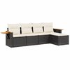 vidaXL Salon de jardin 5 pcs avec coussins noir r&eacute;sine tress&eacute;e