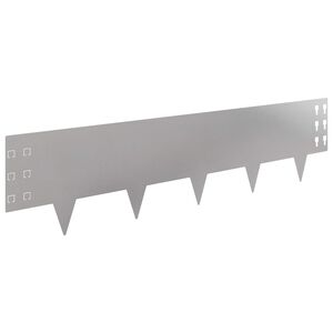vidaXL Bordure de Pelouse 10 pc 100 x 25 cm Acier Argent&eacute;