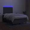 vidaXL Sommier &agrave; lattes de lit et matelas et LED Gris fonc&eacute; 120x200 cm