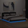 vidaXL Cadre de lit avec LED sans matelas noir 160x200 cm