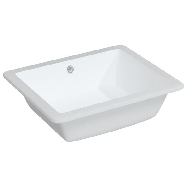 vidaXL &Eacute;vier de salle de bain blanc rectangulaire c&eacute;ramique