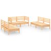 vidaXL Salon de jardin 6 pcs Bois de pin massif