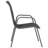 vidaXL Chaises empilables de jardin lot de 2 Acier et textil&egrave;ne Noir