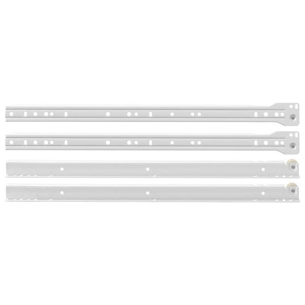 vidaXL Glissi&egrave;re de tiroir 12 pcs Blanc 450 mm Acier