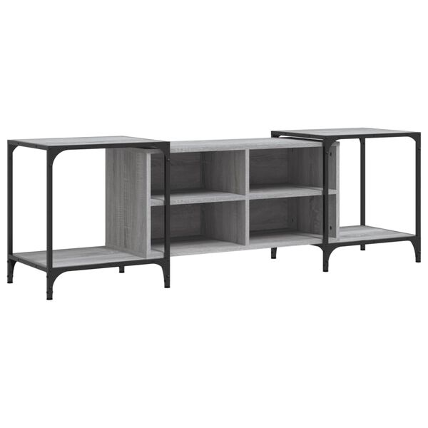 vidaXL Meuble TV sonoma gris 153x37x50 cm bois d'ing&eacute;nierie