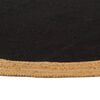 vidaXL Tapis tress&eacute; Noir et naturel 150 cm Jute et coton Rond