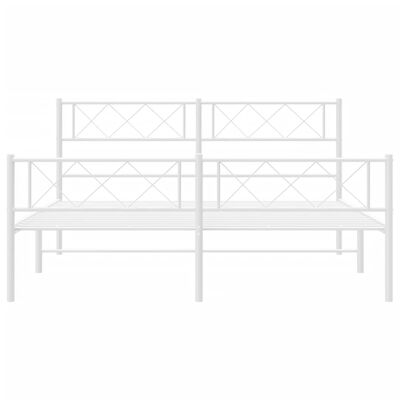 vidaXL Cadre de lit métal avec tête de lit/pied de lit blanc 160x200cm