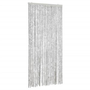 vidaXL Rideau anti-mouches gris 90x200 cm chenille