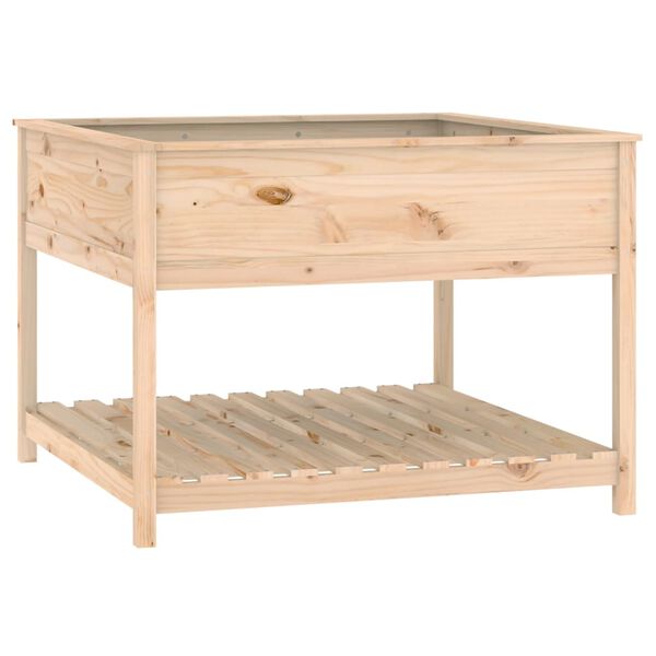 vidaXL Jardinière avec étagère 111,5x111,5x81 cm Bois massif de pin