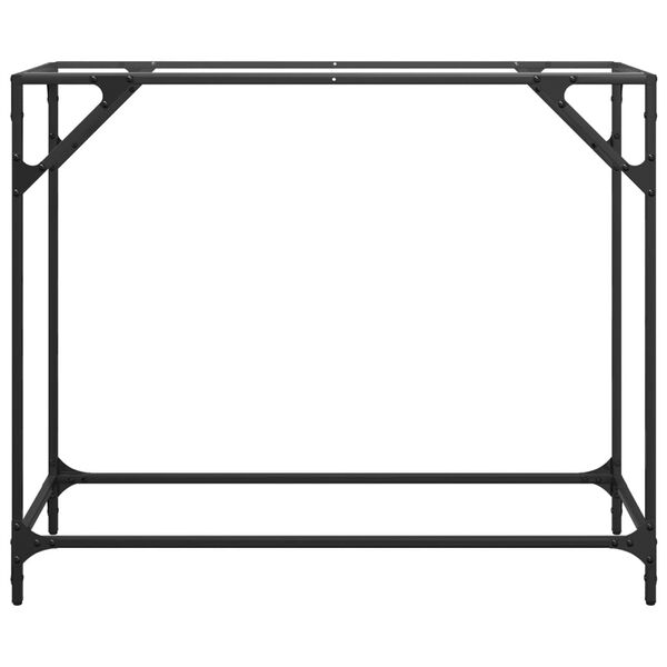 vidaXL Table console avec dessus en verre transparent 98x35x81cm acier