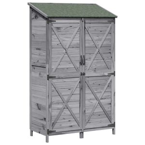 vidaXL Abri de jardin Gris 106 x 56 x 176,5 cm Bois de Sapin Massif
