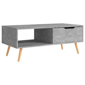 vidaXL Table basse Gris b&eacute;ton 100x49,5x43 cm Bois d'ing&eacute;nierie