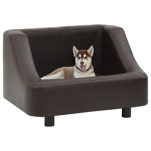 vidaXL Canap&eacute; pour chien Marron 67x52x40 cm Similicuir