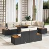 vidaXL Ensemble de canap&eacute; de jardin 9 pcs Noir Poly rotin