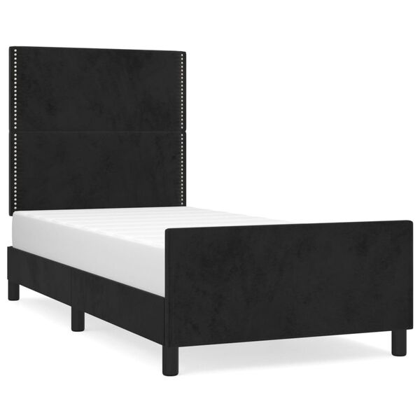 vidaXL Cadre de lit sans matelas noir 100x200 cm velours