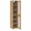 vidaXL Haut Armoire 2 pcs Ch&ecirc;ne artisanal Verre