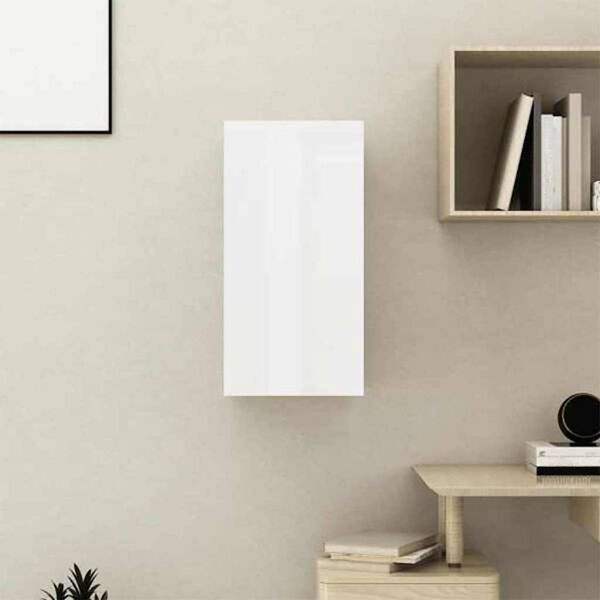 vidaXL Meuble TV Blanc brillant 30,5x30x60 cm Bois d&rsquo;ing&eacute;nierie